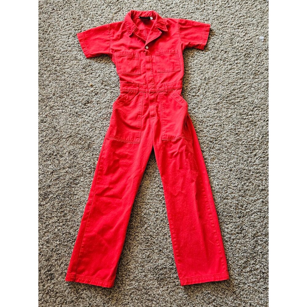 Big Bud Press Short Sleeve Jumpsuit Mustang Red Small S